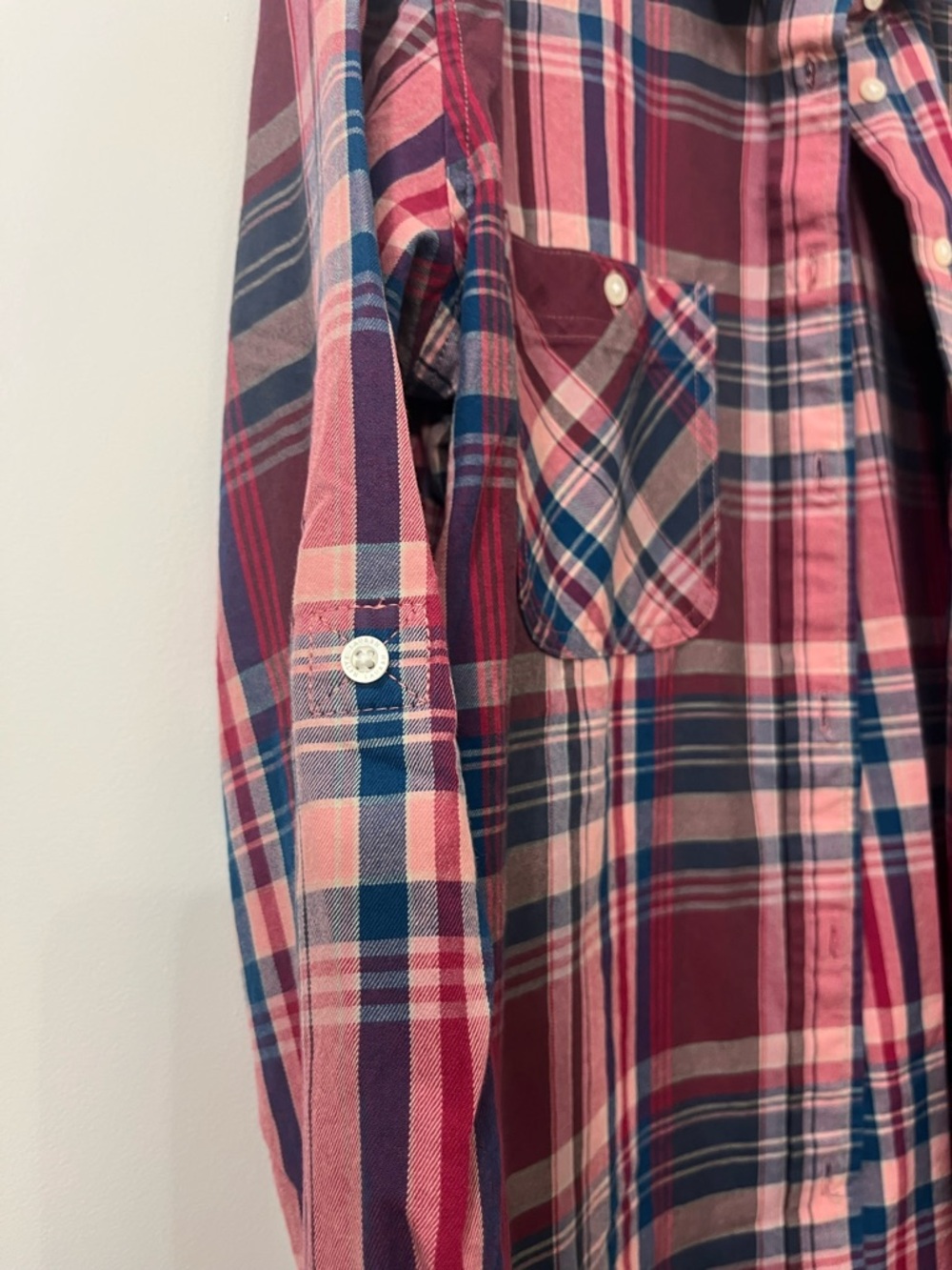 Lauren Ralph Lauren Pink Plaid Button-Down Shirt Long Sleeves Womens Large - Picture 6 of 11